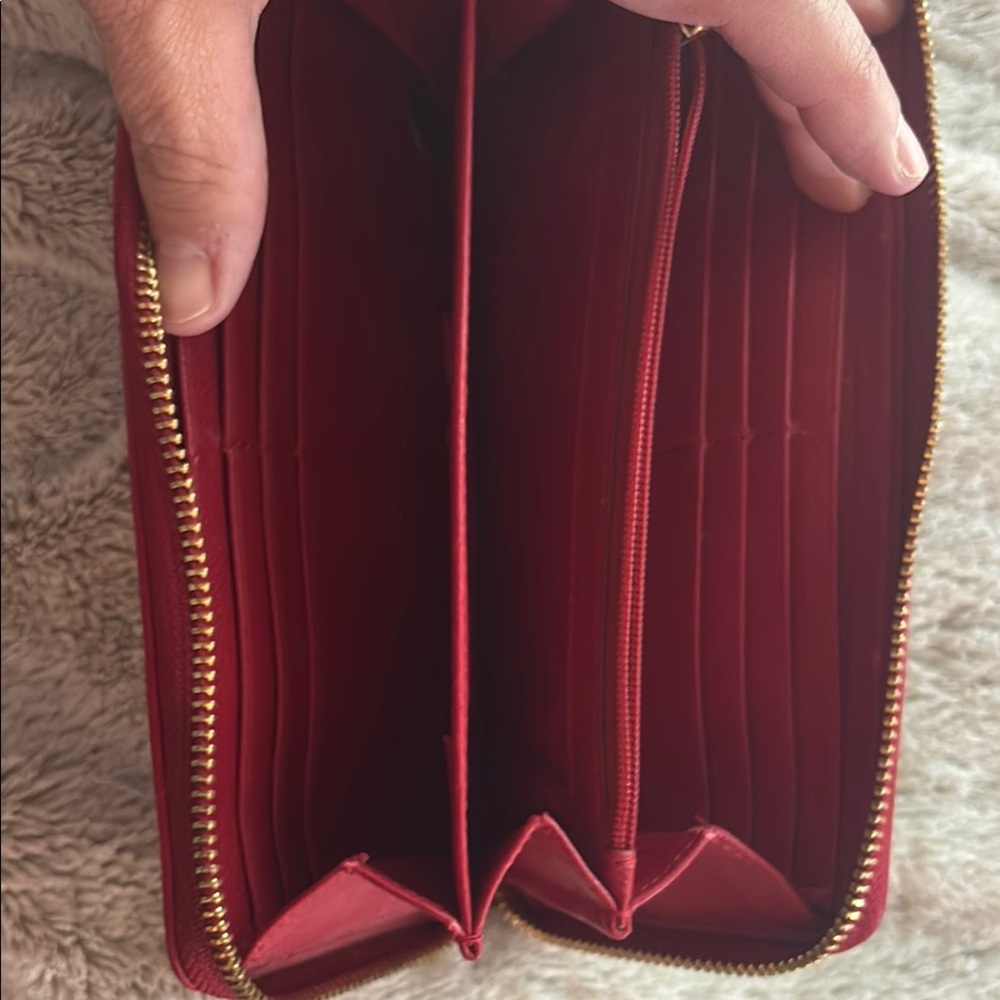 Coach Tan and Red Signature Wallet - Picture 4 of 4
